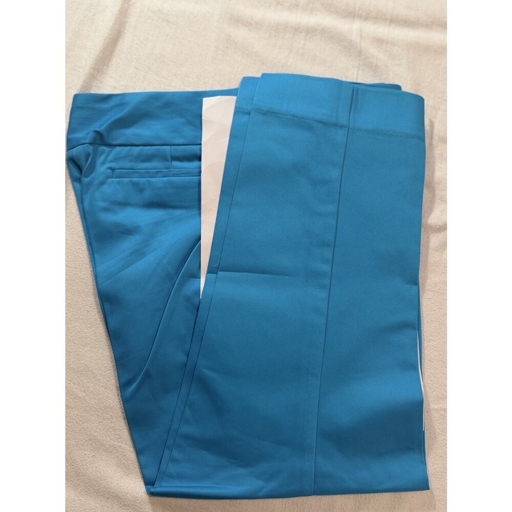 Worthington Fresh Blue Twill Slim Leg Dress Pants Zip Button Stretch Tall NWT